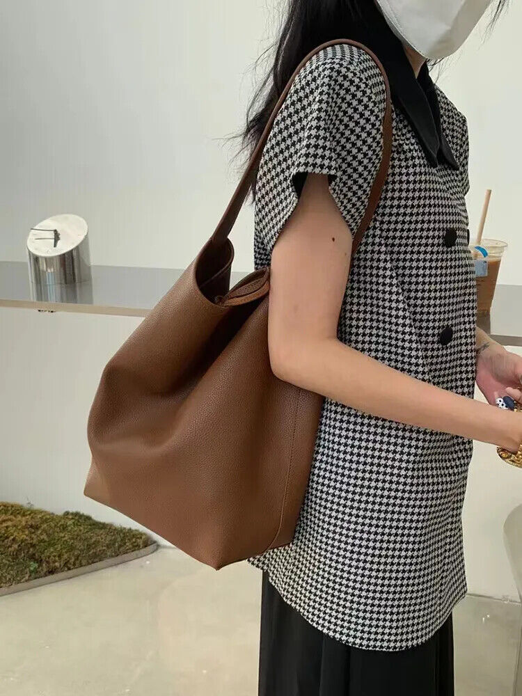 Bucket Tote for Women Sling Shoulder Bag Handbag Shopper with Small Bag