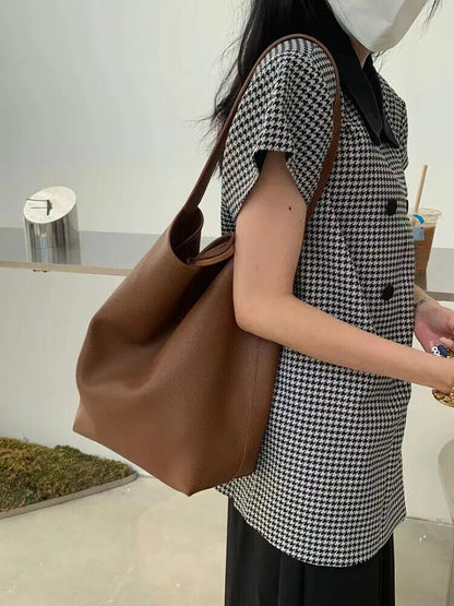 Bucket Tote for Women Sling Shoulder Bag Handbag Shopper with Small Bag