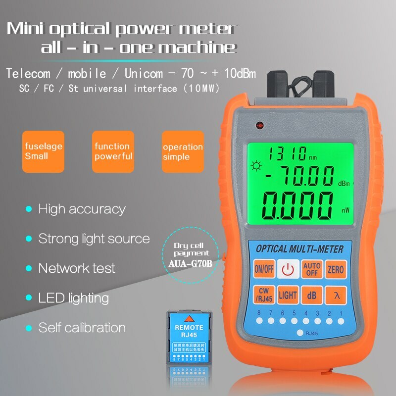 AUA-G70B/50B 4in1 Mini Optic Power Meter Visual Fault Locator Network Cable Test