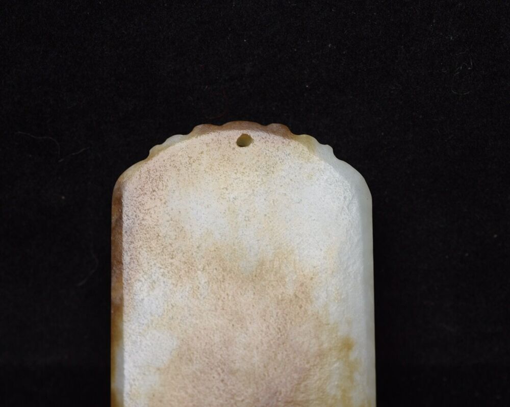 Chinese Natural Hetian Jade Carved Landscape Statues Exquisite Pendant Jewelry