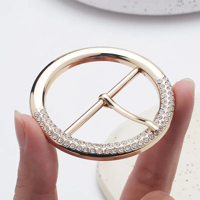 Belt Buckle Metal Pin Rhinestones Handbags Cuff Adjustment Dress Waistband Decor