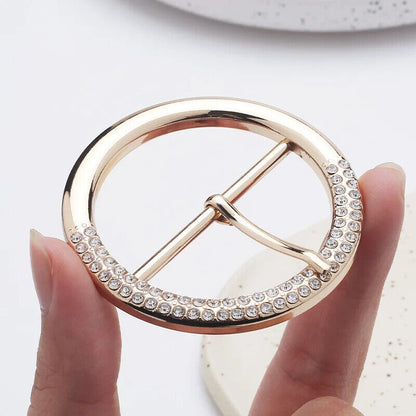 Belt Buckle Metal Pin Rhinestones Handbags Cuff Adjustment Dress Waistband Decor