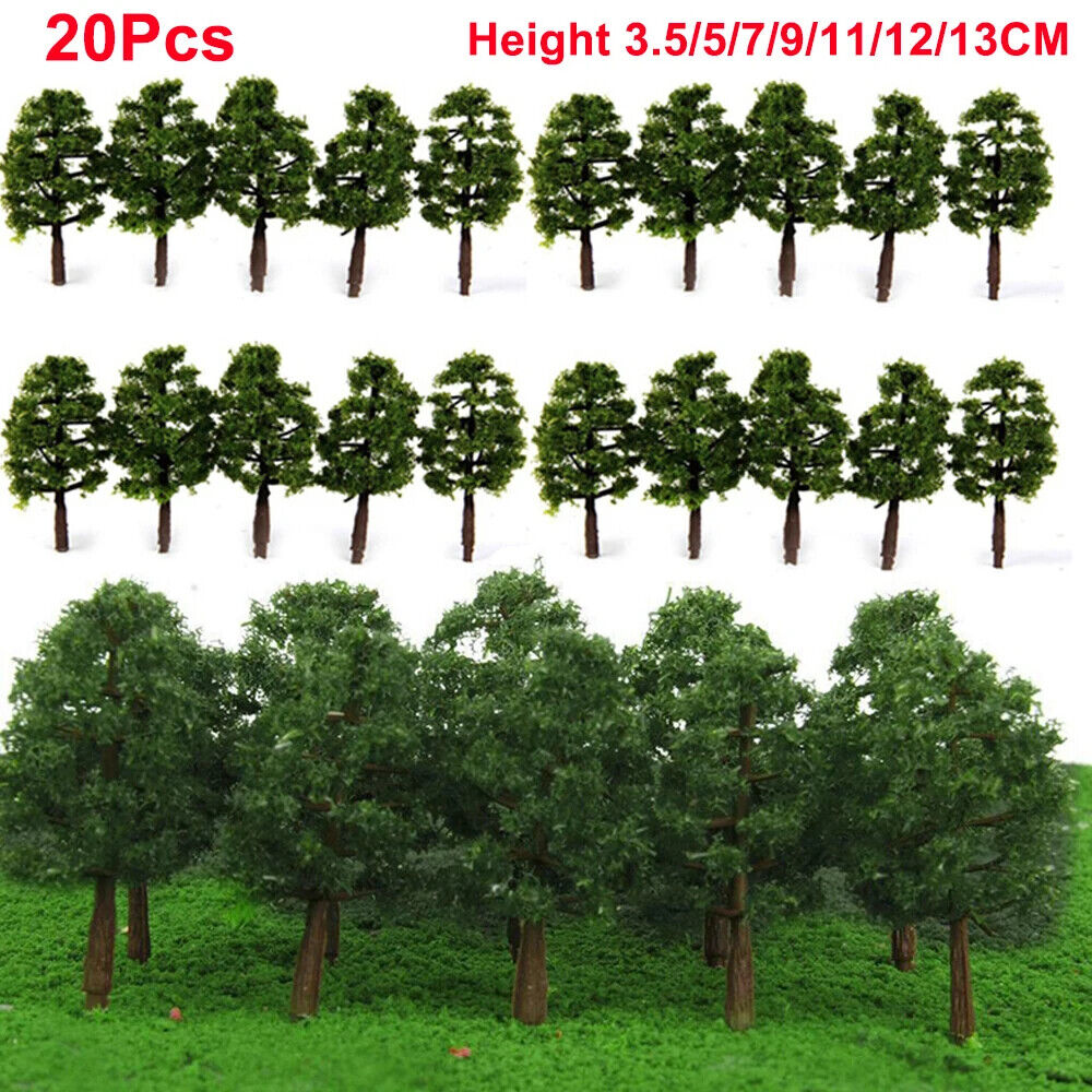 Miniature Tree Model 20Pcs Plastic Train Railroad Layout Scenery Landscape Decor