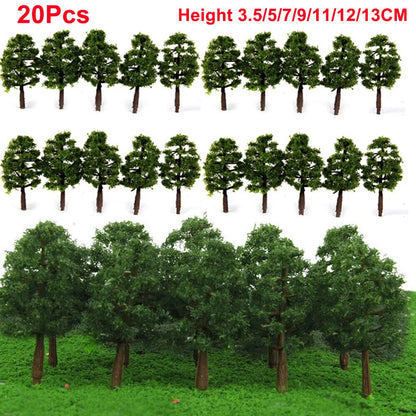 Miniature Tree Model 20Pcs Plastic Train Railroad Layout Scenery Landscape Decor
