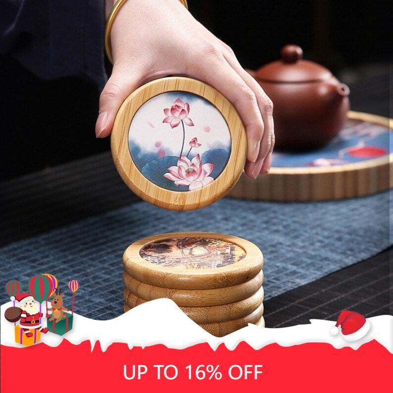 Bamboo Nano Ceramic Coasters|Tea Accessories|Tea Ceremony