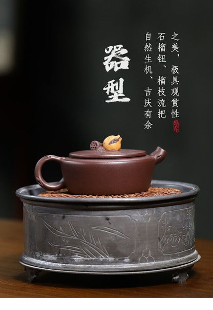 110cc chinese Yixing Handmade Zisha Purple clay Teapot LiuXiang Hu Tea Pot