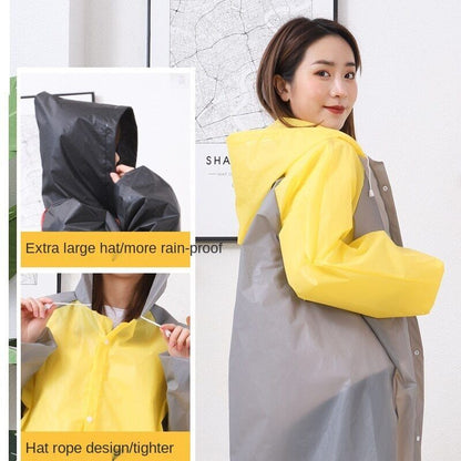 Women Hooded Raincoats Nylon Long Men Outdoor Travel Fishing Waterproof Rainwear