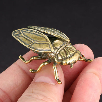 Pure Copper Cicadas Insects Brass Ornaments Study Desk Decorations Handicrafts
