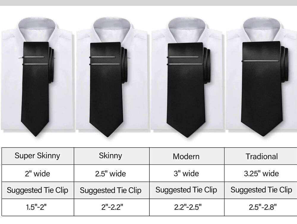 Men Tie Clip 4Pcs Set Stainless Steel Skinny Bar Gift Box Packed Wedding Jewelry