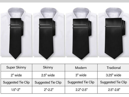 Men Tie Clip 4Pcs Set Stainless Steel Skinny Bar Gift Box Packed Wedding Jewelry