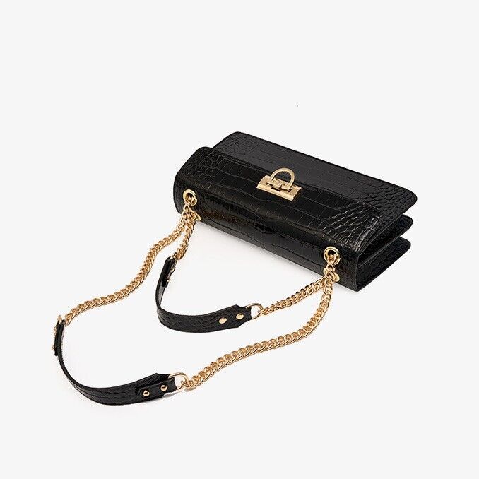 Top Cowhide Leather Party/Cocktail Bag Luxury Women's Sling Shoulder Chain Bag