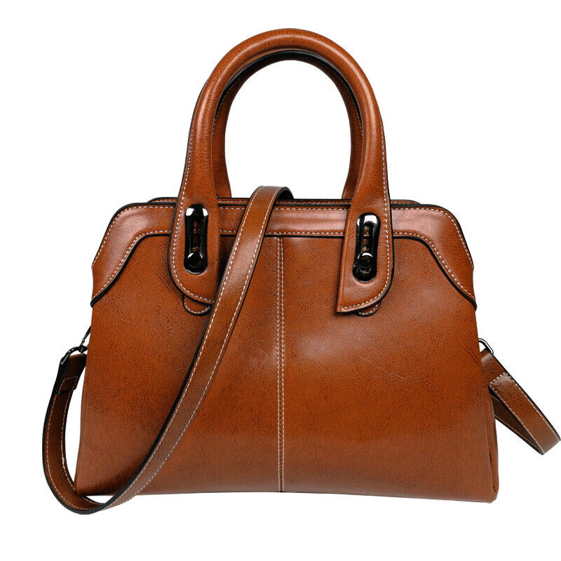 Oil Wax Leather Elegant Women's Handbags Tote Sling Shoulder Bag Crossbody Bag