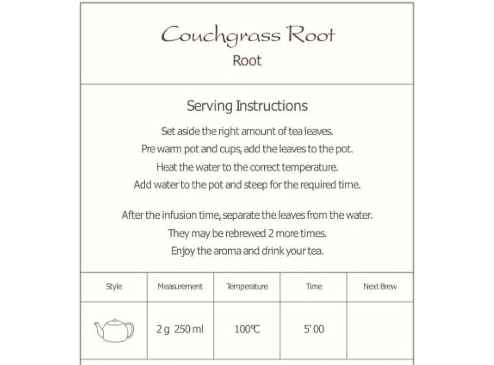 Couch Grass Herb Tea - Couch Grass Rhizome 100g