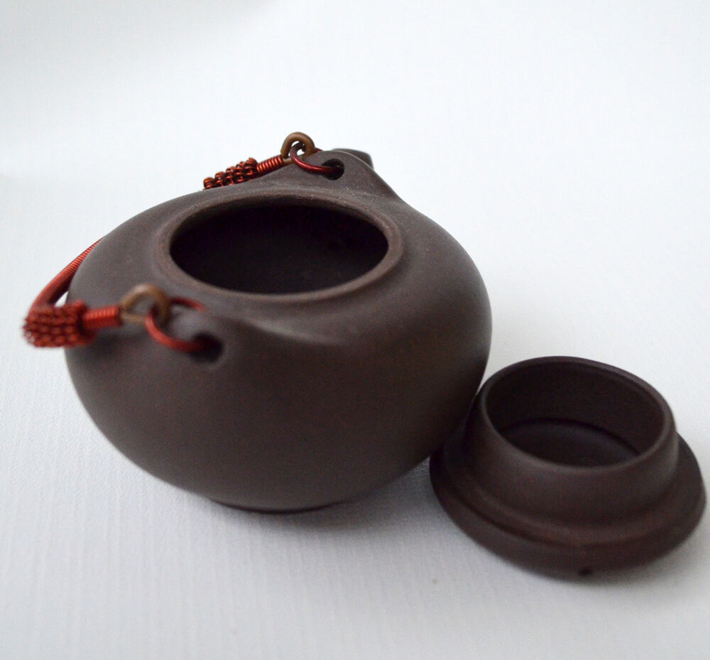 YIXING Clay Teapot 110ml Chinese Zisha Pot Handmade Copper Girder Gongfu Tea Set