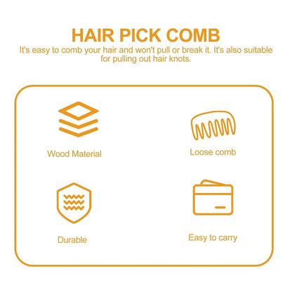 Comb Plastic Afro Beard Hair Pick Detangling Wide Hairbrush Styling Tool 20x10cm
