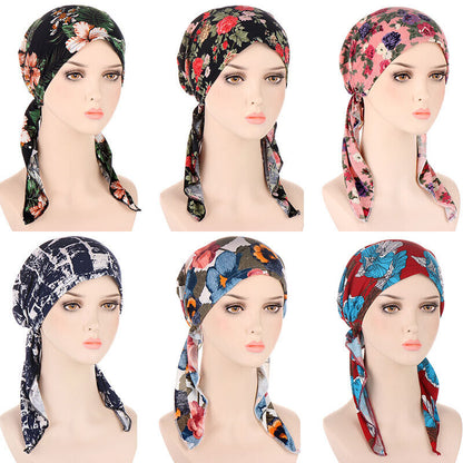 Women Print Chemo Cap Hair Loss Turban Hat Head Scarf Wrap Hijab Muslim Headwear