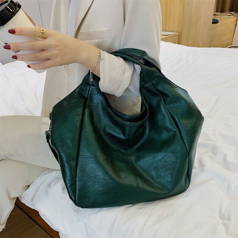 Green Shoulder Bags Women's Big Shopper Tote Bags Bag Lady Leather Handbag
