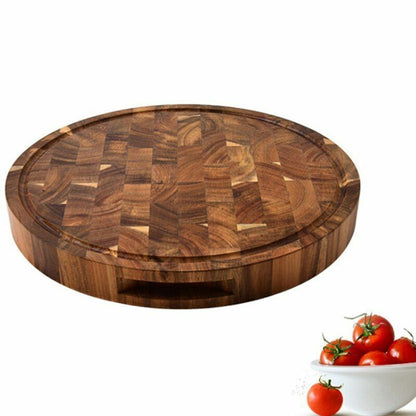 Cutting Boards End Grain Butcher Meat Chopping Block Acacia Wood 27.9x27.9x5.5cm