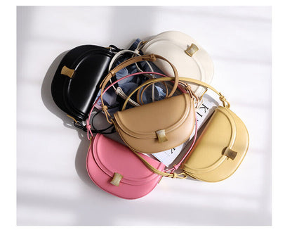 Small Mini Real Leather Flap Saddle Bag Shoulder Purse Clutch Crossbody Fasshion