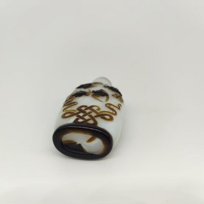 chinese carved bat statue peking glass snuff bottle painted Carving glazed Cameo
