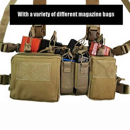 Chest Rig Bag Radio Harness Front Pouch Holster Military Vest Rig Bag Adjustable