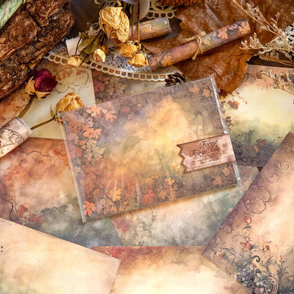 Scrapbooking Materials 32Pcs Fairy Tale Forest Papers Cards Making Journal Decor