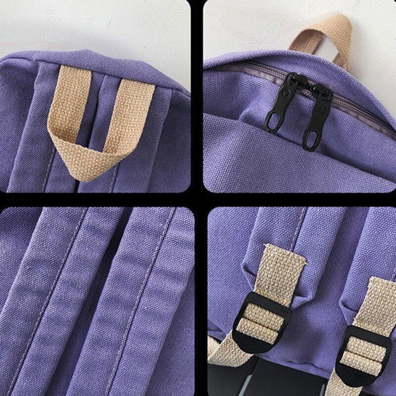 Backpacks Women Zipper School Bag Canvas Simple All-match Vintage Korean