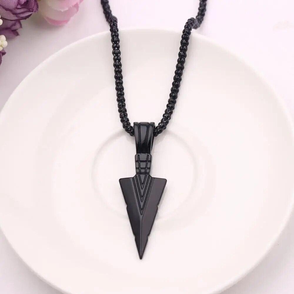 Stainless Steel Spear Arrowhead Arrow Head Pendant Chain Necklace For Men Boys