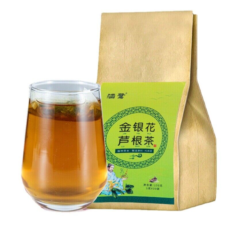5g*30 Bags Chinese Herbal Tea Honeysuckle Reed Root Herb Medicine Organic Teabag