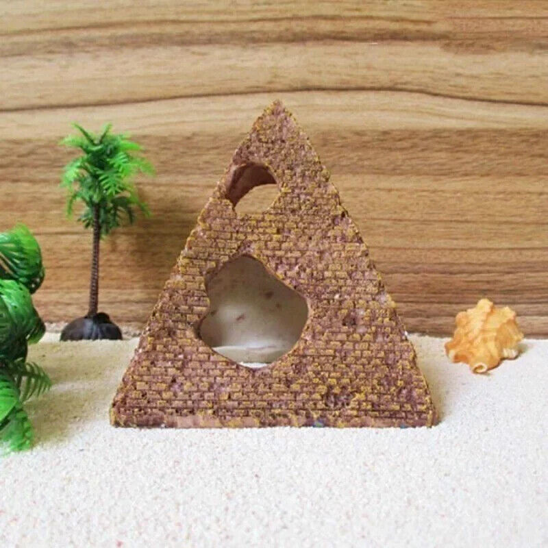 Aquarium Ornaments Resin Pyramid Landscape Shrimps Shelter Fish Tank Decorations
