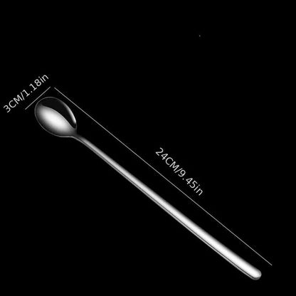 Ice Cream Spoons 304 Stainless Steel Long Handle Coffee Stirring Kitchen Utensil