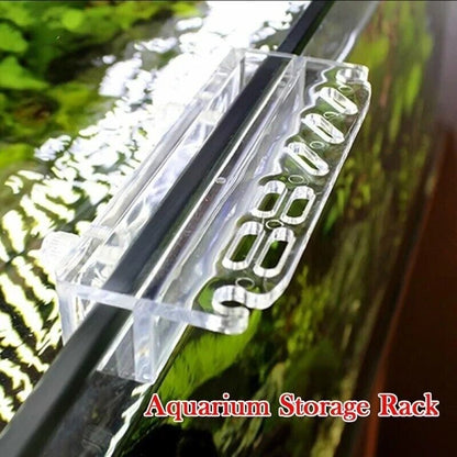 Aquarium Storage Rack Acrylic Plant Tools Holder Tweezer Cleaning Tool Organizer