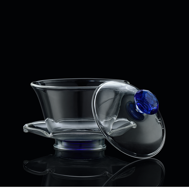 glass gaiwan Chinese cup bowl set handmade tureen kungfu tea brewer covered bowl