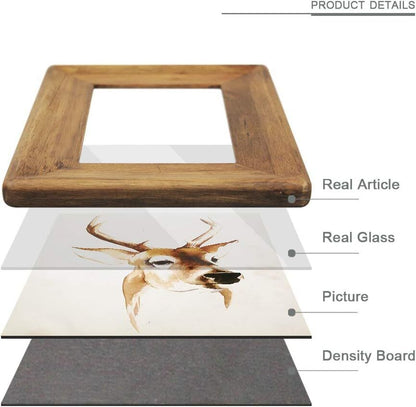 Wood Picture Frames with Real Glass Front Rustic Wall Hanging Tabletop Gift 6x8