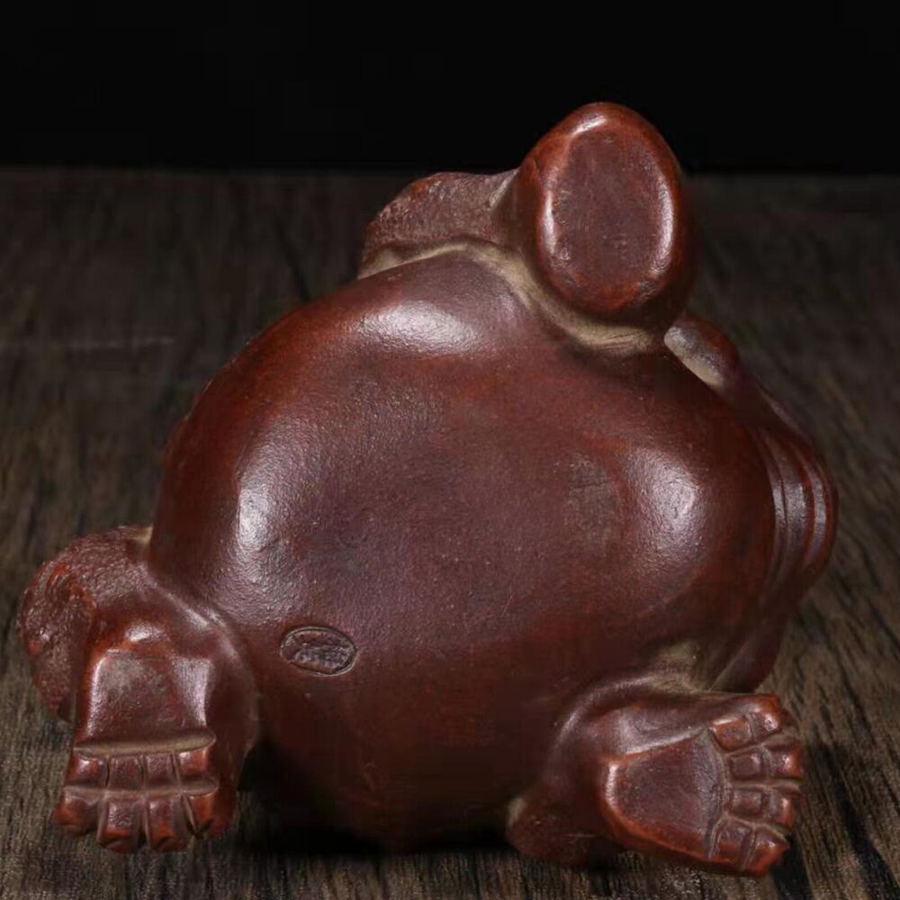 chinese tea pet Golden Toad sculpture zisha yixing money Three legged frog art