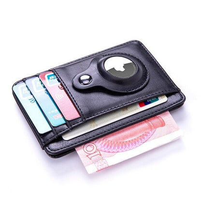Airtag Wallet Genuine Leather Credit Card Money Holder Case Air Tag Cover Gift