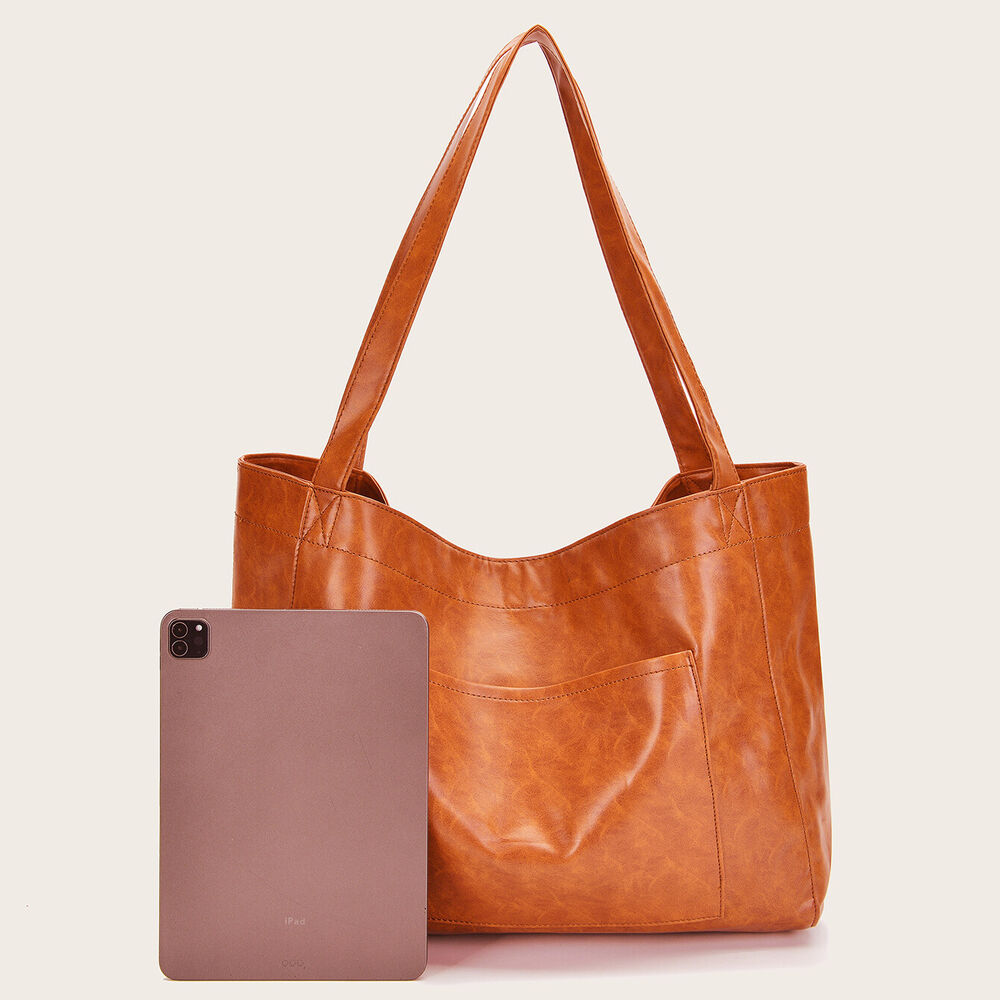 Soft Leather Women's Tote Bag, Large Capacity Handbag Shoulder Bags