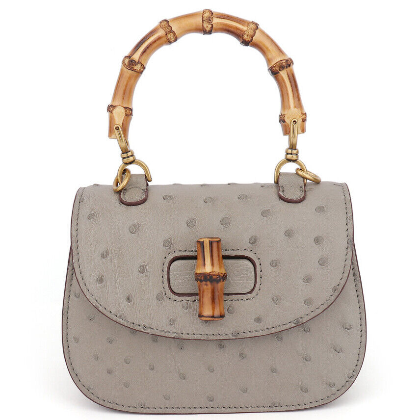 Handcrafted Ostrich Skin Leather Luxury Women's Small Handbag Party/Cocktail Bag
