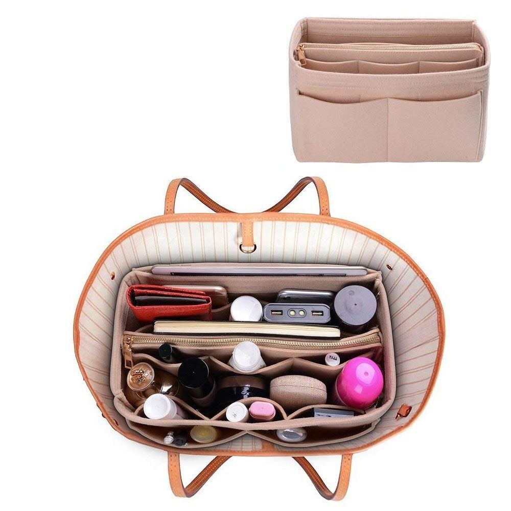 Make Up Organizer Insert Bags Handbag Felt Bag Zipper Traveling Cosmetic Purses