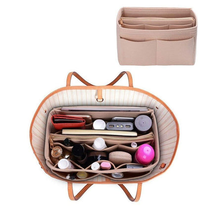 Make Up Organizer Insert Bags Handbag Felt Bag Zipper Traveling Cosmetic Purses