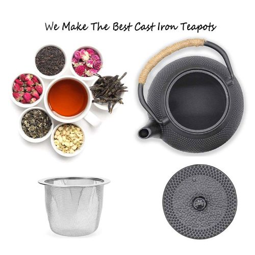 Tea Pot with Stainless Steel Infuser Cast Iron Teapot Tea Kettle Boiling Water