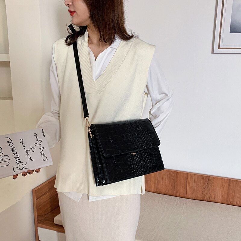 PU Leather Shoulder Crossbody Bags Women Bag Pattern Casual Tote Bag
