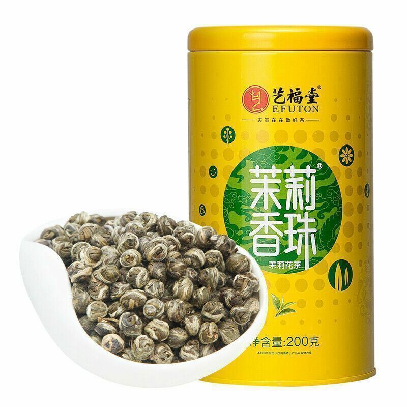 艺福堂 中国茶 绿茶 特级浓香型茶 茉莉花茶 茉莉香珠200gJasmine Tea Green Tea Dried Herbal Chinese Tea