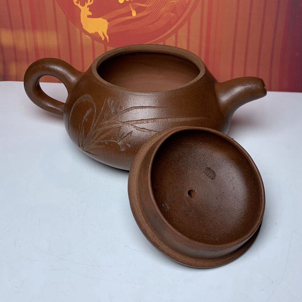 Vintage Chinese Yixing Purple Clay Teapot Zisha Ceramic Orchid Household Teaware