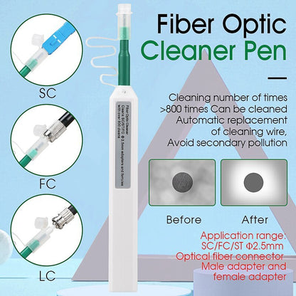 SC/FC/ST 2.5mm Fiber Optic Cleaning Pen LC/MU 1.25mm Cleaning Fiber Cleaner Tool