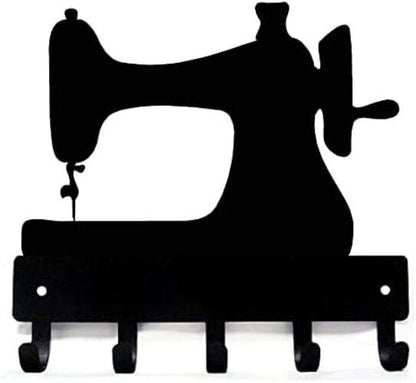 Seamstress Sewing Machine Metal Key Rack -9 Inch Wide/6 Inch Wide Metal Wall Art