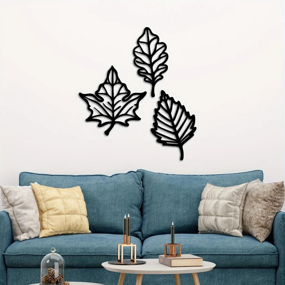 3 Pcs Metal Botanical Leaf Wall Decor Metal Wall Decoration Wall Art