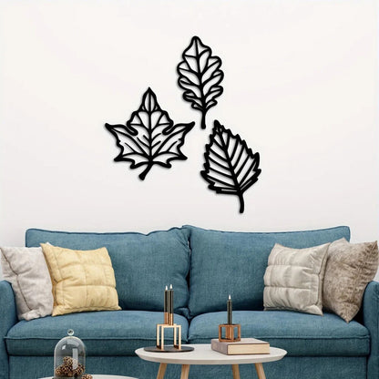 3 Pcs Metal Botanical Leaf Wall Decor Metal Wall Decoration Wall Art
