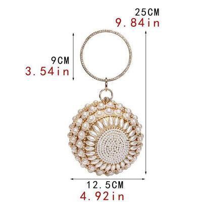 Ball Diamond Women Party Clutches Evening Wedding Bag Bridal Shoulder Handbag