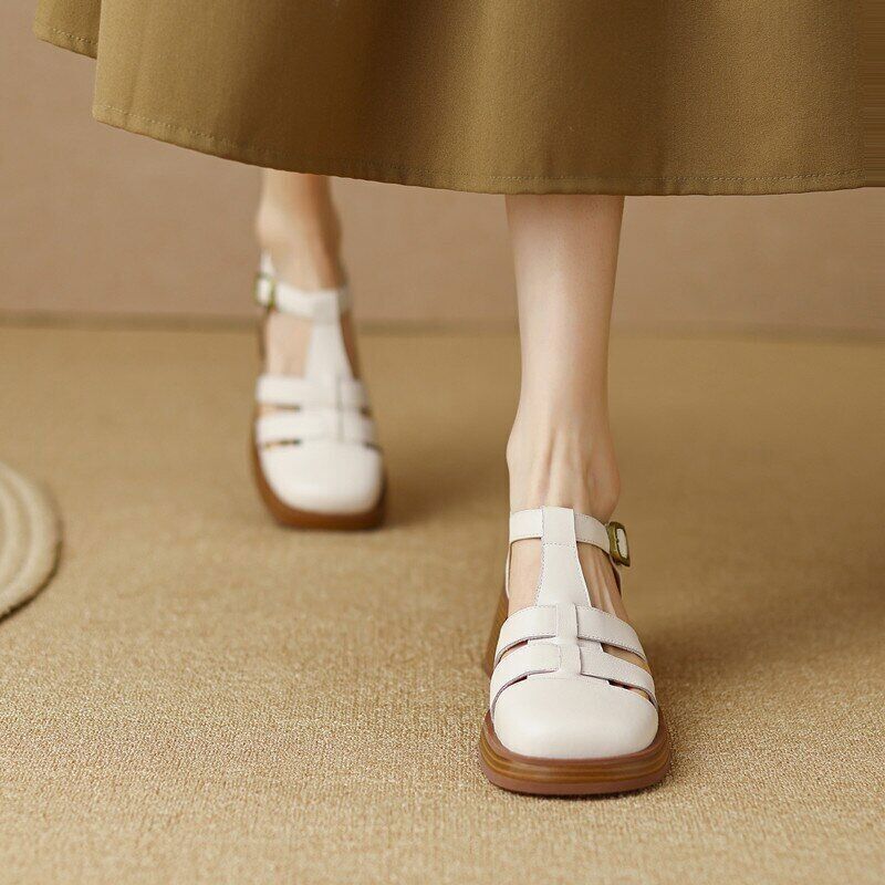 Party Sandals Thick-soled Toe Sandals High-heeled Woven Roman Shoes Women